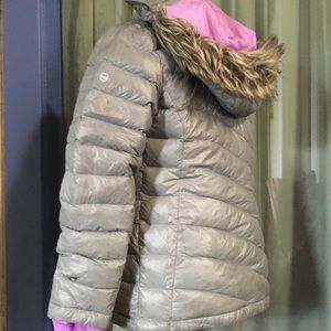 This coat has been worn very little.  Warm n cute